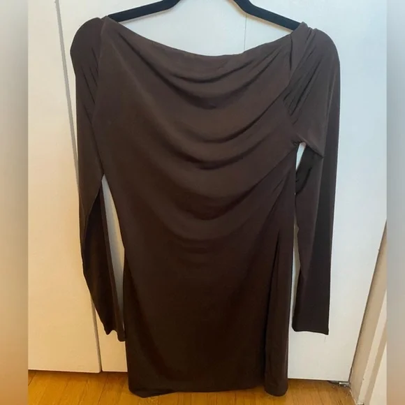 Lovers + Friends “Mack” Chocolate Brown Mini Dress - Size Medium - Picture 2 of 4